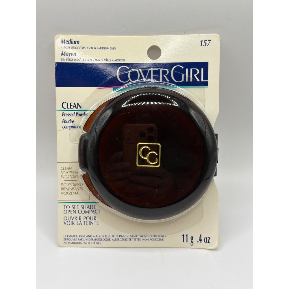 NIB VTG CoverGirl Clean Pressed Powder Women 11g Medium 157 Noxzema Ingredients